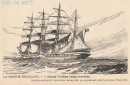 Ligue Maritime Et Coloniale Française  (10302) La Marine Française. 8. Grand Voilier Long-courrier - Collezioni E Lotti