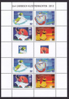 323 ARUBA 2012 - Y&T 639/42 X 2  En Feuille - Costumes Des Caraïbes + 2 Vignettes - Neuf ** (MNH) Sans Charniere - Niederländische Antillen, Curaçao, Aruba