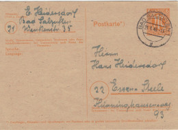 Ganzsache AM-Post 21.1.1946 Bad Salzuflen > Essen - Covers & Documents