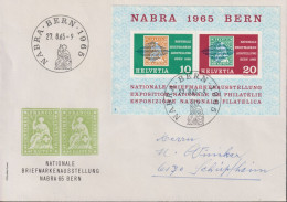1965 Schweiz Brief, Zum:CH W43, Mi:CH: Bl.20, NATIONALE BRIEFMARKENAUSSTELLUNG NABRA 65 BERN - Storia Postale