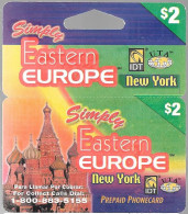 CARTE-PREPAYEE--USA-IDT-NEW YORK/EASTERN EUROPE-2$-Plastic Epais-Gratté TBE - Andere & Zonder Classificatie