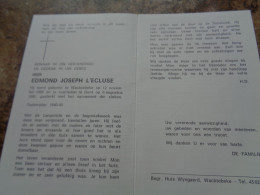 Doodsprentje/Bidprentje   EDMOND JOSEPH L'ECLUSE   Wachtebeke 1909-1980 Gent - Religion & Esotericism