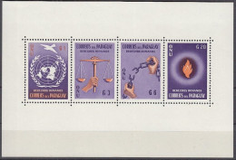 PARAGUAY  Block 3, Postfrisch **, Deklaration Der Menschenrechte Der Vereinten Nationen (UNO), 1960 - Paraguay