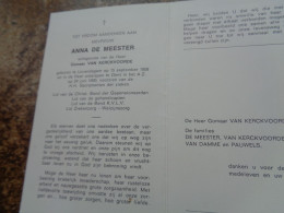 Doodsprentje/Bidprentje  ANNA DE MEESTER   Lovendegem 1908-1980 Gent  (Echtg Gomaar VAN KERCKVOORDE) - Religion & Esotericism