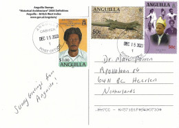 Anguilla 2023 The Valley Calypso Music Revolutionary Little Scrub Island Ground Lizard Pholidoscelis Corax Viewcard - Antigua Et Barbuda (1981-...)