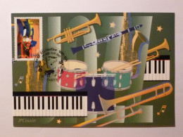 JAZZ - Duke ELLINGTON - Piano - Tambour / Instrument Musique - Carte Philatélique 1er Jour Timbre - Music And Musicians