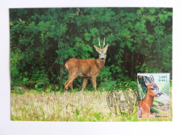 CHEVREUIL - Animaux Des Bois - Carte Philatélique 1er Jour Timbre - Andere & Zonder Classificatie