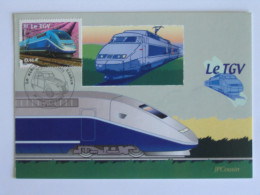 TGV - Train SNCF - Carte Philatélique 1er Jour Timbre - Treinen