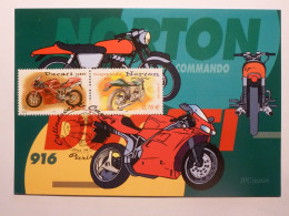 MOTOS - DUCATI 916 - NORTON COMMANDO 750 - Carte Philatélique 1er Jour Timbre Moto - Motos