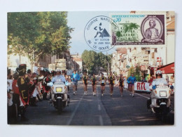 COURSE NAPOLEON - Motos Police - Officiel / Coureurs / Golfe Juan - Villeurbanne 1994 - Carte Philatélique Avec Timbre - Motorfietsen