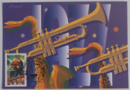 JAZZ - Louis ARMSTRONG - Trompette / Instrument Musique - Carte Philatélique 1er Jour Timbre - Music And Musicians
