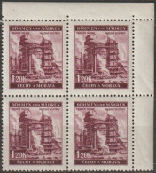 09/ Pof. 66, Corner 4-block - Unused Stamps