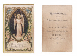 Thiers, 1re Communion De Clotilde Peurière, 1896, église De Saint-Genès, Ange, Cit. Mgr De La Bouillerie, Blanchard 2092 - Devotieprenten