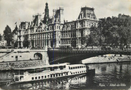 Navigation Sailing Vessels & Boats Themed Postcard Paris Town Hall Seine Ship - Velieri