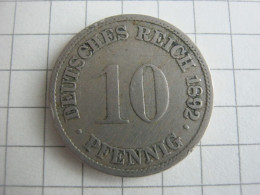 Germany 10 Pfennig 1892 F - 10 Pfennig