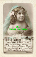 R564005 Best Wishes For Your Birthday. Girl. Rotary Photographic Serie. RP - Mondo