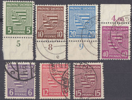 SASSONIA - 1945 - Lotto Di 7 Valori Usati: Yvert 10, 11, 13/16 E 19. - Gebraucht