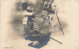 Un Peintre * Carte Photo 1906 * Peinture Chevalet - Other & Unclassified