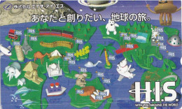 Japan Tamura 50u Old Private 110 - 011 Animation World Map Sights Taj Mahal Eiffel Tower Animals Moon Pisa Plane Train - Japan