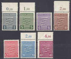 SASSONIA - 1945 - Lotto Di 7 Valori Nuovi MNH: Yvert 8, 10, 11, 13, 14, 16 E 19. - Postfris