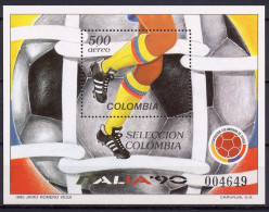 Colombia 1990 Football Soccer World Cup S/s MNH - 1990 – Italia