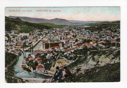 1912?  BOSNIA,SARAJEVO FROM THE NORTH,RIVER MILJACKA,POSTCARD,USED - Bosnia Erzegovina