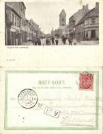 Denmark, HORSENS, Street Scene With People, Church (1899) Postcard - Denemarken