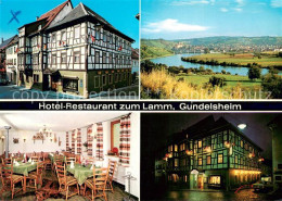 73664828 Gundelsheim Neckar Hotel Restaurant Zum Lamm Panorama Gaststube Nachtau - Other & Unclassified