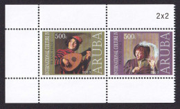 323 ARUBA 2013 - Y&T 711/12 - Musique Luth Flute Tableau  - Neuf ** (MNH) Sans Charniere - Curaçao, Antille Olandesi, Aruba