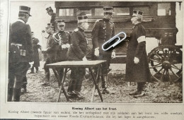 OORLOG 1915 / KONING ALBERT AAN HET FRONT / INSPECTEERT EEN NIEUWE RODEKRUIS AMBULANCE - Ohne Zuordnung