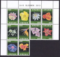323 ARUBA 2013 - Y&T 725/34 - Fleur - Neuf ** (MNH) Sans Charniere - Curaçao, Antille Olandesi, Aruba