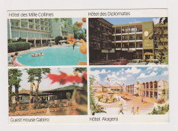 RWANDA Kigali 4 Hotel Views, Mille Collines, Diplomates Hotel, Guest House Gabiro, Hotel Akagera, SABENA Postcard /67390 - Hotels & Restaurants