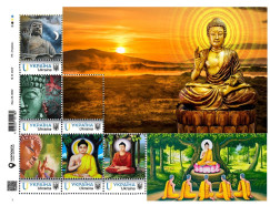 Ukraine 2023, Religion, Buddhism, Buddha, Sheetlet Of 6v - Oekraïne