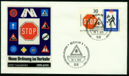 Fd Germany, BRD FDC 1971 MiNr 665,667 | New Road Traffic Regulations #fdc-3009 - 1971-1980