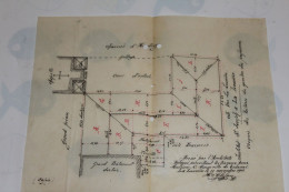 ANCIEN PETIT PLAN - LA LOUVIERE - 1901 - TOITURES QUARTIER DES PROFESSEURS INSTITUT SAINT JOSEPH - Architettura