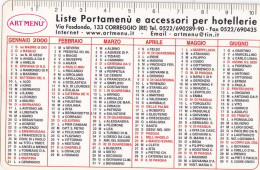 Calendarietto - ART MENU - Correggio - Regio Emilia - Anno 2000 - Petit Format : 1991-00