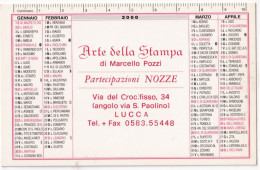 Calendarietto - Arte Della Stampa - Lucca - Anno 2000 - Petit Format : 1991-00