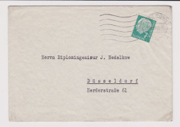 Germany Bundes 1956 Cover With Mi#181 (7Pf) Stamp Theodor Heuss President, Sent Bonn To Düsseldorf (865) - Covers & Documents