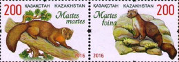 2016 991 Kazakhstan Pair Red Book Of Kazakhstan - Marten MNH - Kazachstan