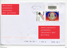 Parlamento Carabinieri Con Codice A Barre Isolato Su Busta - 1946-60: Poststempel