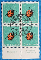 1952 Zu J 144 PRO JUVENTUTE Avec TABS En Allemand + Français Bloc De 4 Obl. - Used Stamps