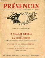 Présences Revue Trimestrielle Du "monde Des Malades" N°79-80 2e Et 3e Trimestres 1962 - La Culpabilité Dans Le Monde Con - Autre Magazines