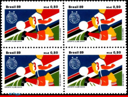 (!) BRAZIL 1989 BAHIA SPORTS CLUB, FOOTBALL SOCCER, MI# 2335 C-1662, BLOCK MNH - Neufs