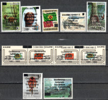 ZAIRE 11 Timbres Surchargés ‘Conférence Nationale Souveraine 3 Mars - 4 Décembre 1991-1992 ‘ MNH  ** - Neufs