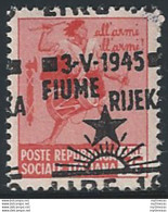 1945 Fiume Jugoslava 1v. MNH Sass. N. 21hc - Other & Unclassified