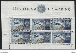 1954 San Marino Lire 1.000 Aereo II MS MNH Sassone N. 16b - Altri & Non Classificati