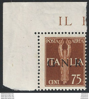 1944 Repubblica Sociale 75c. G.N.R. Verona Var MNH Sassone N. 119ccc - Otros & Sin Clasificación