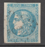 TRES RARE CUMUL IMPRESSION DEPOUILLEE+ AMBULANT PC2° N°46A CASE 4 Limite BLEU GRIS LUXE - 1870 Uitgave Van Bordeaux