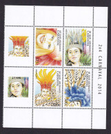 323 ARUBA 2014 - Y&T 765/68 + Vignette - Costume De Carnaval - Neuf ** (MNH) Sans Charniere - Niederländische Antillen, Curaçao, Aruba