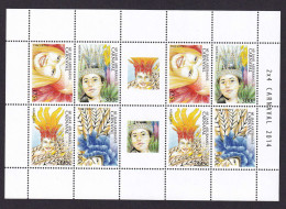 323 ARUBA 2014 - Y&T 765/68 X 2 En Feuille + Vignette - Costume De Carnaval - Neuf ** (MNH) Sans Charniere - Niederländische Antillen, Curaçao, Aruba